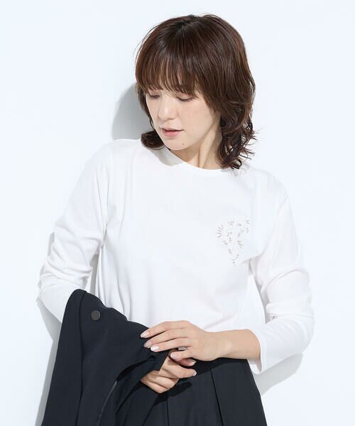 COMME CA PLATINUM S-SIZE / コムサ・プラチナ エスサイズ Tシャツ | 〔 Sサイズ 〕 スーピマバイオシルスムース ビジュー刺繍Tシャツ | 詳細13