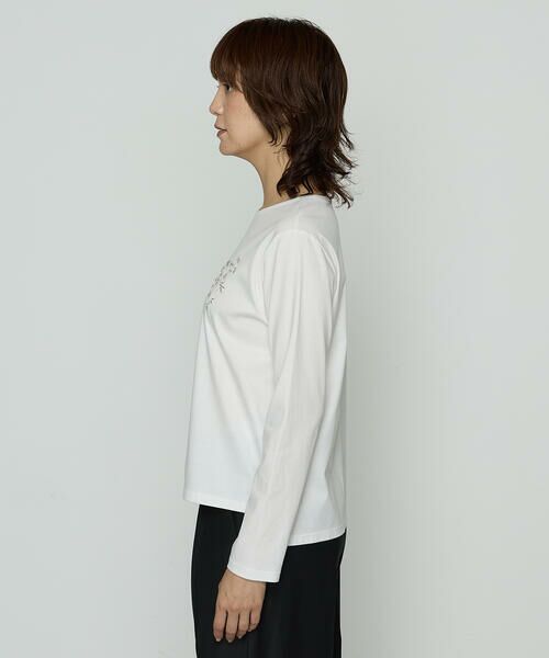 COMME CA PLATINUM S-SIZE / コムサ・プラチナ エスサイズ Tシャツ | 〔 Sサイズ 〕 スーピマバイオシルスムース ビジュー刺繍Tシャツ | 詳細5