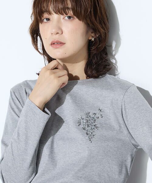 COMME CA PLATINUM S-SIZE / コムサ・プラチナ エスサイズ Tシャツ | 〔 Sサイズ 〕 スーピマバイオシルスムース ビジュー刺繍Tシャツ | 詳細18