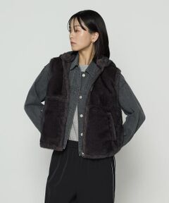 COMME CA PLATINUM S-SIZE / コムサ・プラチナ エスサイズ ベスト | 〔 Sサイズ 〕エコファー リバーシブルジレ