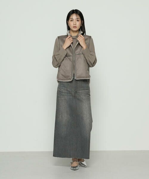 COMME CA PLATINUM S-SIZE / コムサ・プラチナ エスサイズ ベスト | 〔 Sサイズ 〕エコファー リバーシブルジレ | 詳細2