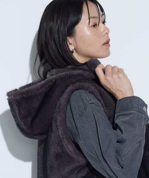 COMME CA PLATINUM S-SIZE / コムサ・プラチナ エスサイズ ベスト | 〔 Sサイズ 〕エコファー リバーシブルジレ | 詳細22