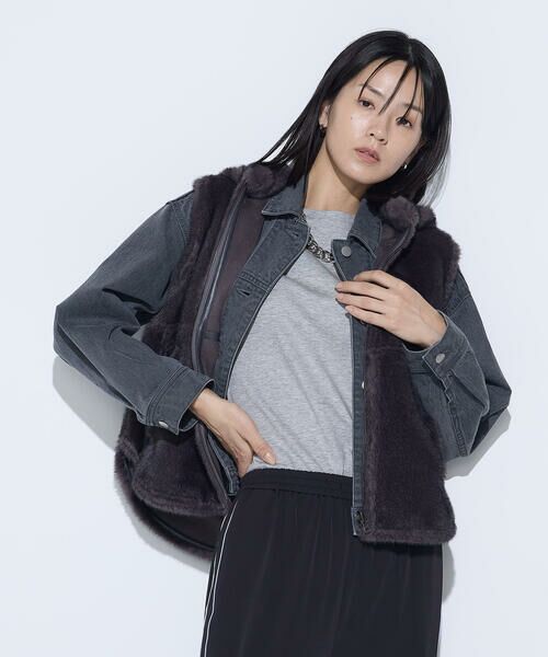 COMME CA PLATINUM S-SIZE / コムサ・プラチナ エスサイズ ベスト | 〔 Sサイズ 〕エコファー リバーシブルジレ | 詳細19