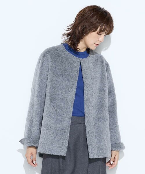 COMME CA PLATINUM S-SIZE / コムサ・プラチナ エスサイズ その他アウター | 〔 Sサイズ 〕 アルパカシャギー ノーカラージャコット | 詳細8