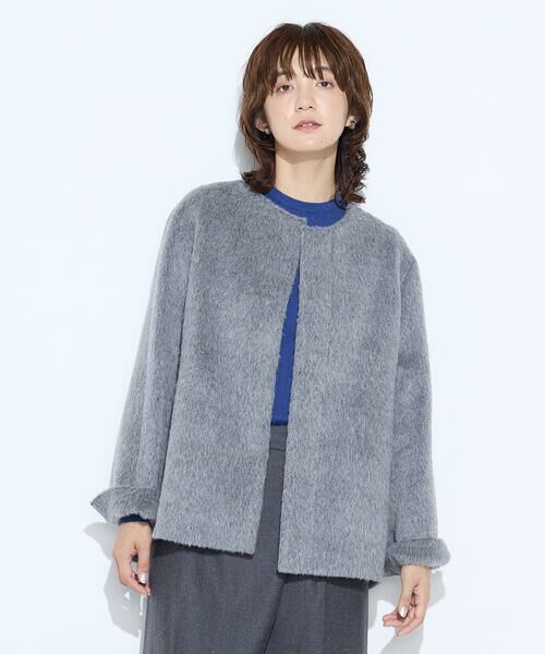 COMME CA PLATINUM S-SIZE / コムサ・プラチナ エスサイズ その他アウター | 〔 Sサイズ 〕 アルパカシャギー ノーカラージャコット | 詳細9