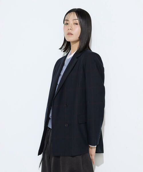 COMME CA PLATINUM S-SIZE / コムサ・プラチナ エスサイズ テーラードジャケット | 〔 Sサイズ 〕 トリアセウールフラノウィンドペン ダブルジャケット | 詳細30