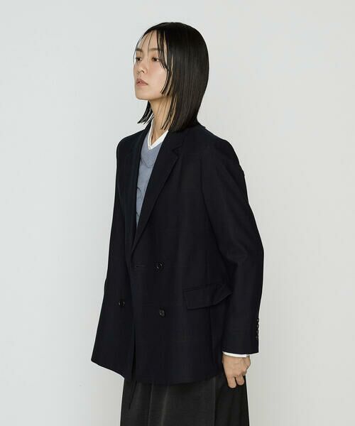 COMME CA PLATINUM S-SIZE / コムサ・プラチナ エスサイズ テーラードジャケット | 〔 Sサイズ 〕 トリアセウールフラノウィンドペン ダブルジャケット | 詳細22