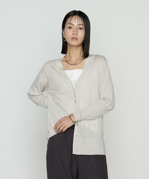 COMME CA PLATINUM S-SIZE / コムサ・プラチナ エスサイズ カーディガン・ボレロ | 〔 Sサイズ 〕 ウール梳毛 Vネックカーディガン | 詳細2