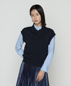 COMME CA PLATINUM S-SIZE / コムサ・プラチナ エスサイズ ニット・セーター | 〔 Sサイズ 〕 コットンポリエステルリリヤーン ニットベスト