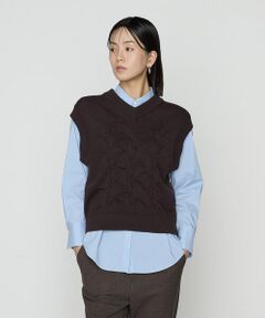 COMME CA PLATINUM S-SIZE / コムサ・プラチナ エスサイズ ニット・セーター | 〔 Sサイズ 〕 コットンポリエステルリリヤーン ニットベスト