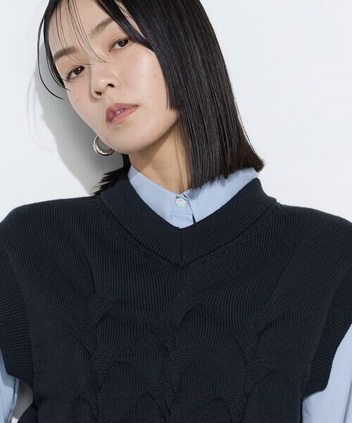 COMME CA PLATINUM S-SIZE / コムサ・プラチナ エスサイズ ニット・セーター | 〔 Sサイズ 〕 コットンポリエステルリリヤーン ニットベスト | 詳細14