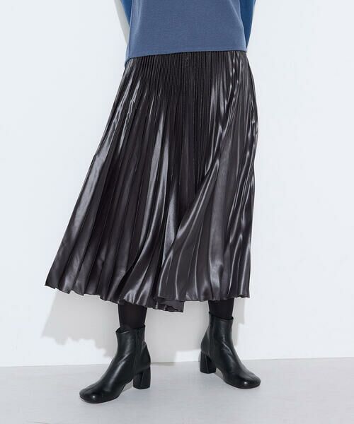 COMME CA PLATINUM S-SIZE / コムサ・プラチナ エスサイズ ロング・マキシ丈スカート | 〔 Sサイズ 〕 サテンチンツ コンビネーションプリーツスカート | 詳細19