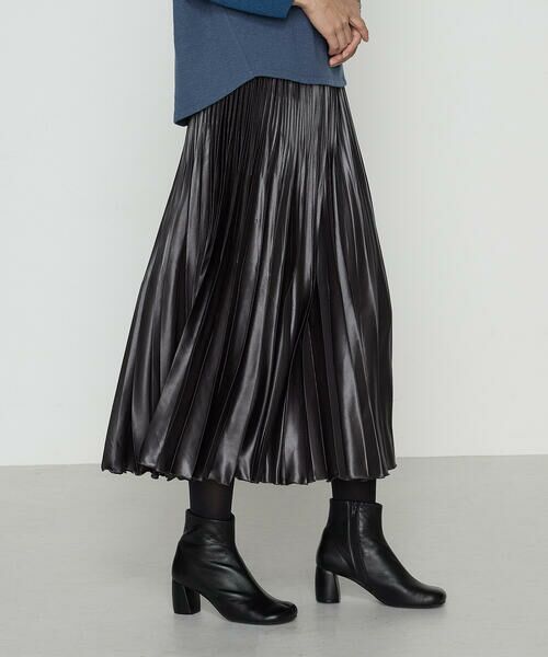 COMME CA PLATINUM S-SIZE / コムサ・プラチナ エスサイズ ロング・マキシ丈スカート | 〔 Sサイズ 〕 サテンチンツ コンビネーションプリーツスカート | 詳細15