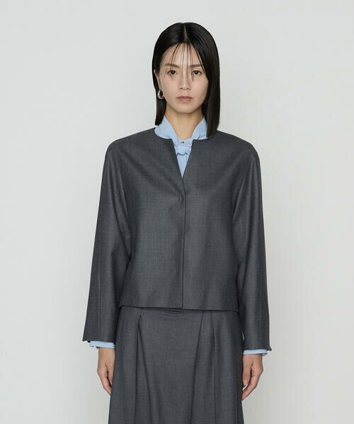 COMME CA PLATINUM S-SIZE / コムサ・プラチナ エスサイズ セットアップ | 〔 Sサイズ 〕 【セットアップ対応】ストレッチフラノノーカラージャケット | 詳細14