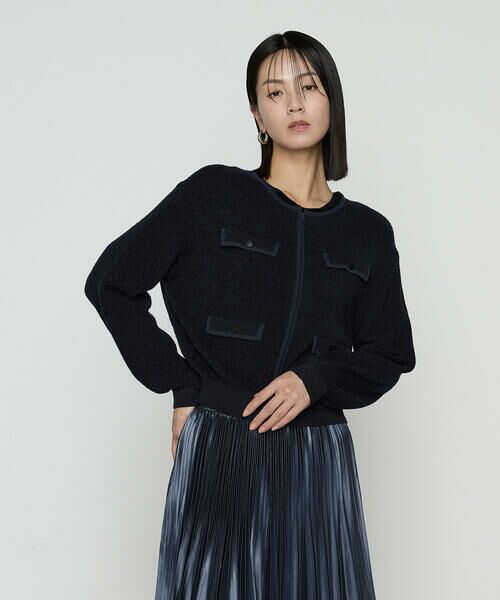 COMME CA PLATINUM S-SIZE / コムサ・プラチナ エスサイズ カーディガン・ボレロ | 〔 Sサイズ 〕 モールジャカードニット ジップアップカーディガン | 詳細8