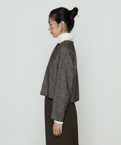 COMME CA PLATINUM S-SIZE / コムサ・プラチナ エスサイズ ノーカラージャケット | 〔 Sサイズ 〕 ツイード柄リバージャージー ノーカラージャケット | 詳細9