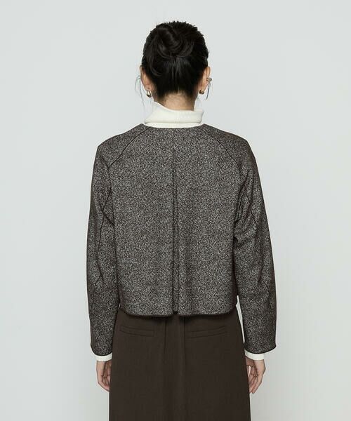 COMME CA PLATINUM S-SIZE / コムサ・プラチナ エスサイズ ノーカラージャケット | 〔 Sサイズ 〕 ツイード柄リバージャージー ノーカラージャケット | 詳細10