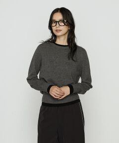 COMME CA PLATINUM S-SIZE / コムサ・プラチナ エスサイズ ニット・セーター | 〔 Sサイズ 〕 カシミヤ混ウール バイカラーニット
