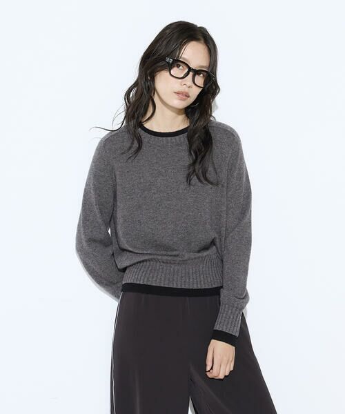 COMME CA PLATINUM S-SIZE / コムサ・プラチナ エスサイズ ニット・セーター | 〔 Sサイズ 〕 カシミヤ混ウール バイカラーニット | 詳細4