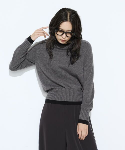 COMME CA PLATINUM S-SIZE / コムサ・プラチナ エスサイズ ニット・セーター | 〔 Sサイズ 〕 カシミヤ混ウール バイカラーニット | 詳細6