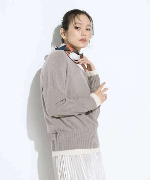 COMME CA PLATINUM S-SIZE / コムサ・プラチナ エスサイズ ニット・セーター | 〔 Sサイズ 〕 カシミヤ混ウール バイカラーニット | 詳細15