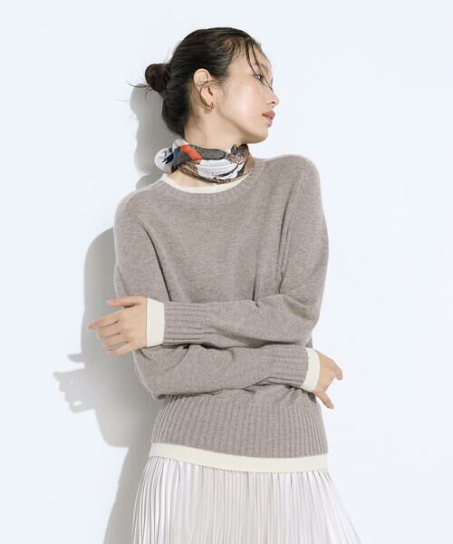 COMME CA PLATINUM S-SIZE / コムサ・プラチナ エスサイズ ニット・セーター | 〔 Sサイズ 〕 カシミヤ混ウール バイカラーニット | 詳細16