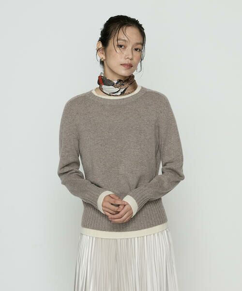 COMME CA PLATINUM S-SIZE / コムサ・プラチナ エスサイズ ニット・セーター | 〔 Sサイズ 〕 カシミヤ混ウール バイカラーニット | 詳細9