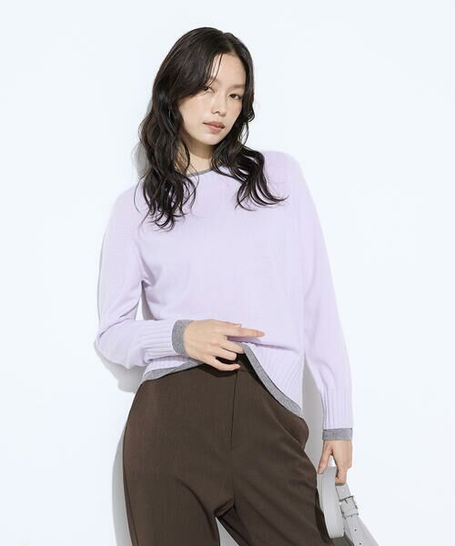 COMME CA PLATINUM S-SIZE / コムサ・プラチナ エスサイズ ニット・セーター | 〔 Sサイズ 〕 カシミヤ混ウール バイカラーニット | 詳細30