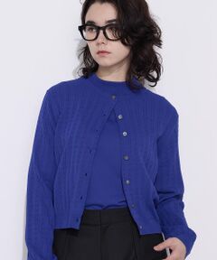 COMME CA PLATINUM S-SIZE / コムサ・プラチナ エスサイズ カーディガン・ボレロ | 〔 Sサイズ 〕 コットンダルストレッチ ケーブルカーディガン