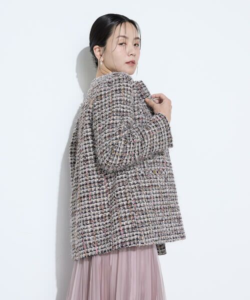 COMME CA PLATINUM S-SIZE / コムサ・プラチナ エスサイズ ノーカラージャケット | 〔 Sサイズ 〕 ファンシーツイード ノーカラージャケット | 詳細27