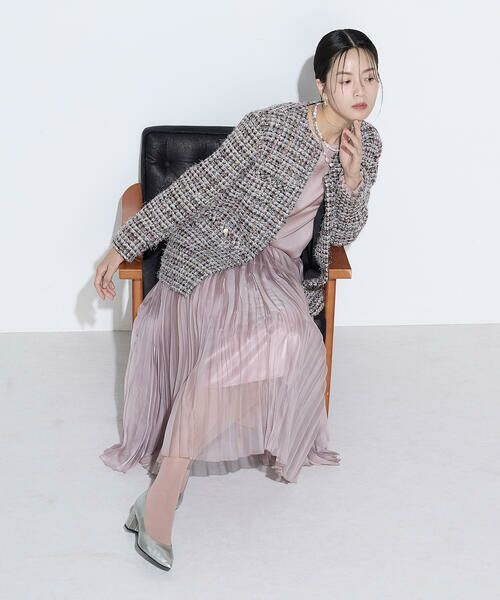 COMME CA PLATINUM S-SIZE / コムサ・プラチナ エスサイズ ノーカラージャケット | 〔 Sサイズ 〕 ファンシーツイード ノーカラージャケット | 詳細30