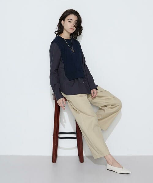 COMME CA PLATINUM S-SIZE / コムサ・プラチナ エスサイズ シャツ・ブラウス | 〔 Sサイズ 〕 ニットドッキング プルオーバーシャツ | 詳細4