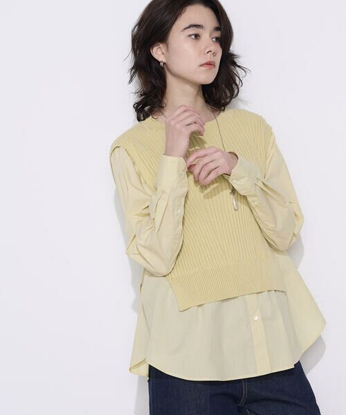 COMME CA PLATINUM S-SIZE / コムサ・プラチナ エスサイズ シャツ・ブラウス | 〔 Sサイズ 〕 ニットドッキング プルオーバーシャツ | 詳細20