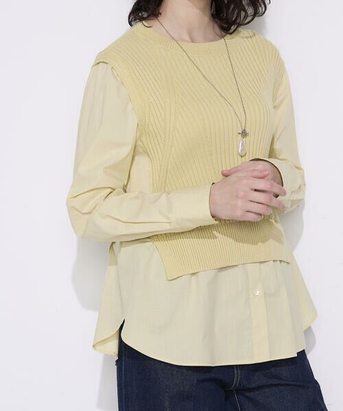 COMME CA PLATINUM S-SIZE / コムサ・プラチナ エスサイズ シャツ・ブラウス | 〔 Sサイズ 〕 ニットドッキング プルオーバーシャツ | 詳細21