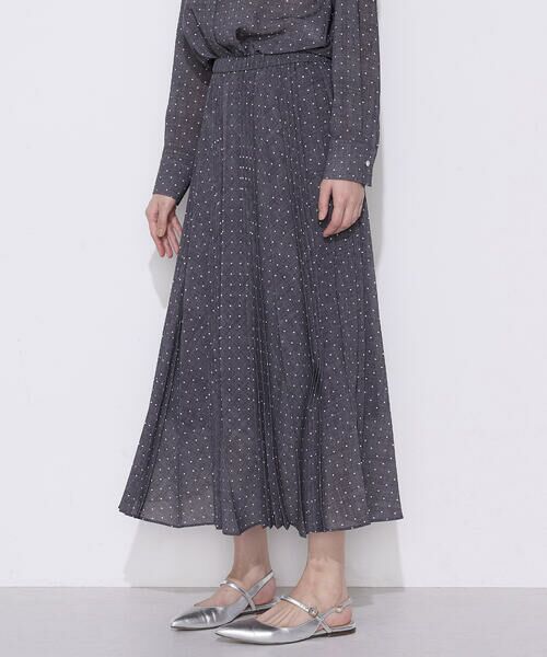 COMME CA PLATINUM S-SIZE / コムサ・プラチナ エスサイズ ロング・マキシ丈スカート | 〔 Sサイズ 〕 ドットプリント プリーツスカート | 詳細4