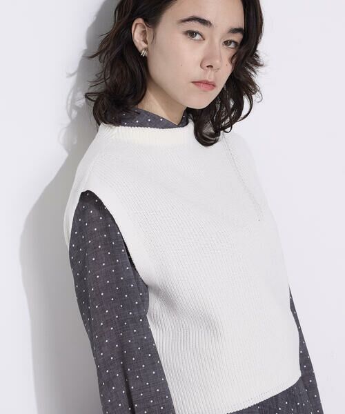 COMME CA PLATINUM S-SIZE / コムサ・プラチナ エスサイズ ベスト | 〔 Sサイズ 〕 コットンポリエステルリリヤーン 前後切り替えベスト | 詳細7