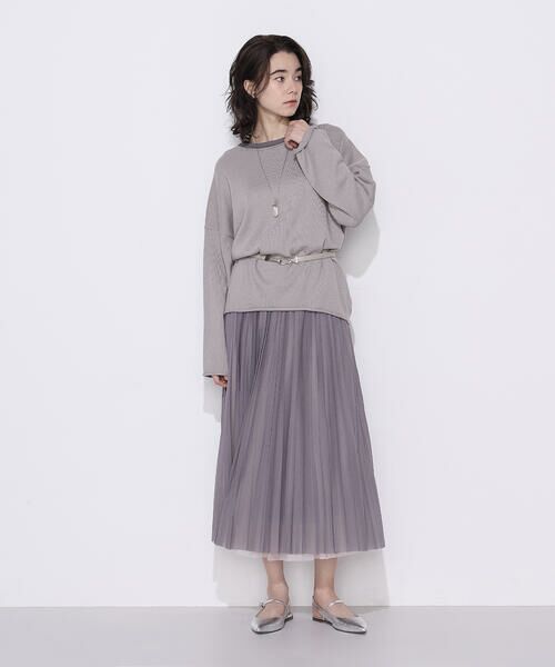 COMME CA PLATINUM S-SIZE / コムサ・プラチナ エスサイズ ロング・マキシ丈スカート | 〔 Sサイズ 〕 ソフトチュール×ウーリー分繊トリコット広巾 スカート | 詳細4