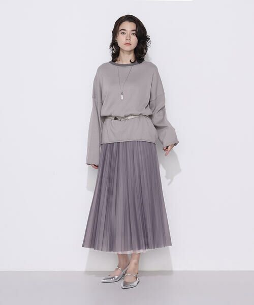 COMME CA PLATINUM S-SIZE / コムサ・プラチナ エスサイズ ロング・マキシ丈スカート | 〔 Sサイズ 〕 ソフトチュール×ウーリー分繊トリコット広巾 スカート | 詳細5