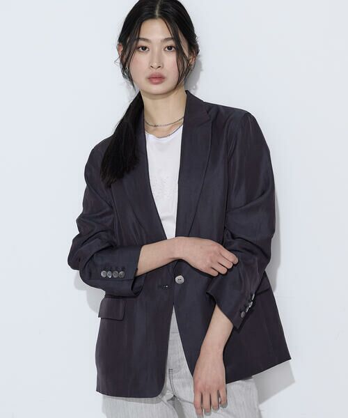 COMME CA PLATINUM S-SIZE / コムサ・プラチナ エスサイズ テーラードジャケット | 〔 Sサイズ 〕 キュプラリネン ピークドラペルジャケット（09:ネイビー）