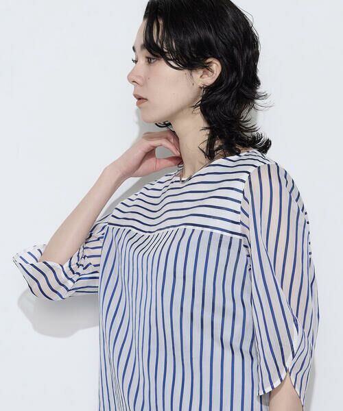 COMME CA PLATINUM S-SIZE / コムサ・プラチナ エスサイズ シャツ・ブラウス | 〔 Sサイズ 〕 キュプラリネン コットンシルクストライププルオーバー | 詳細19