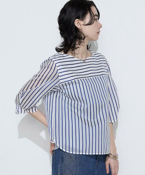 COMME CA PLATINUM S-SIZE / コムサ・プラチナ エスサイズ シャツ・ブラウス | 〔 Sサイズ 〕 キュプラリネン コットンシルクストライププルオーバー | 詳細21
