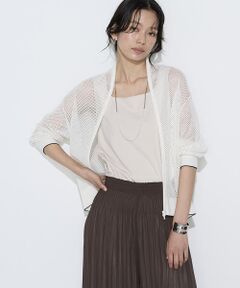 COMME CA PLATINUM S-SIZE / コムサ・プラチナ エスサイズ カーディガン・ボレロ | 〔 Sサイズ 〕 リネンメッシュ ジップアップカーディガン