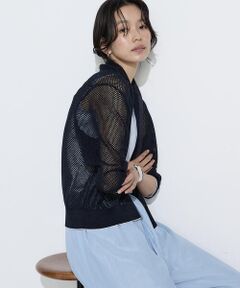 COMME CA PLATINUM S-SIZE / コムサ・プラチナ エスサイズ カーディガン・ボレロ | 〔 Sサイズ 〕 リネンメッシュ ジップアップカーディガン