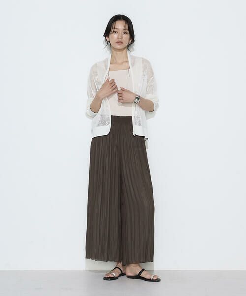 COMME CA PLATINUM S-SIZE / コムサ・プラチナ エスサイズ カーディガン・ボレロ | 〔 Sサイズ 〕 リネンメッシュ ジップアップカーディガン | 詳細1