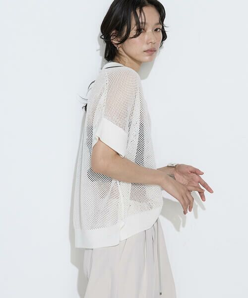 COMME CA PLATINUM S-SIZE / コムサ・プラチナ エスサイズ ニット・セーター | 〔 Sサイズ 〕 リネンメッシュ スキッパープルオーバー | 詳細6