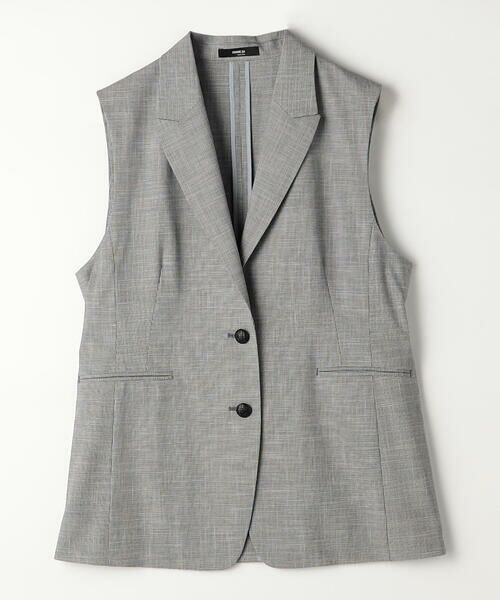 COMME CA PLATINUM S-SIZE / コムサ・プラチナ エスサイズ ベスト | 〔 Sサイズ 〕 ストレッチミニ千鳥 ジレ | 詳細8