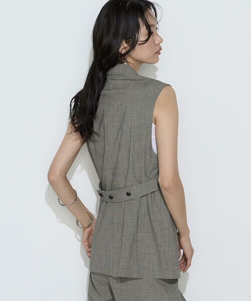 COMME CA PLATINUM S-SIZE / コムサ・プラチナ エスサイズ ベスト | 〔 Sサイズ 〕 ストレッチミニ千鳥 ジレ | 詳細14