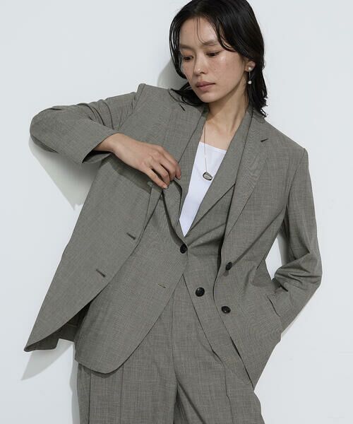 COMME CA PLATINUM S-SIZE / コムサ・プラチナ エスサイズ ベスト | 〔 Sサイズ 〕 ストレッチミニ千鳥 ジレ | 詳細17