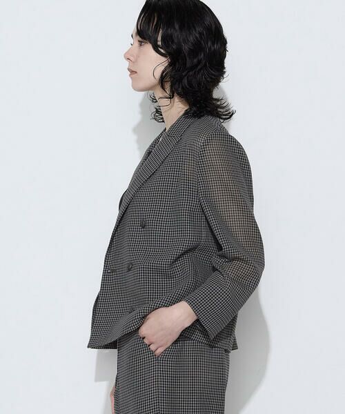 COMME CA PLATINUM S-SIZE / コムサ・プラチナ エスサイズ テーラードジャケット | 〔 Sサイズ 〕 【セットアップ対応】シアーチェックジャケット | 詳細5