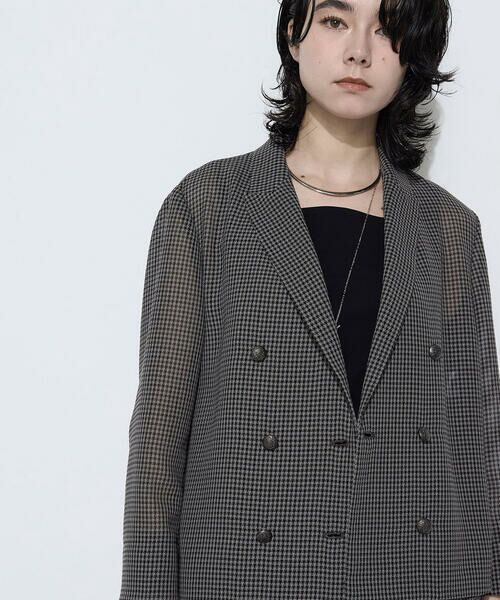 COMME CA PLATINUM S-SIZE / コムサ・プラチナ エスサイズ テーラードジャケット | 〔 Sサイズ 〕 【セットアップ対応】シアーチェックジャケット | 詳細9